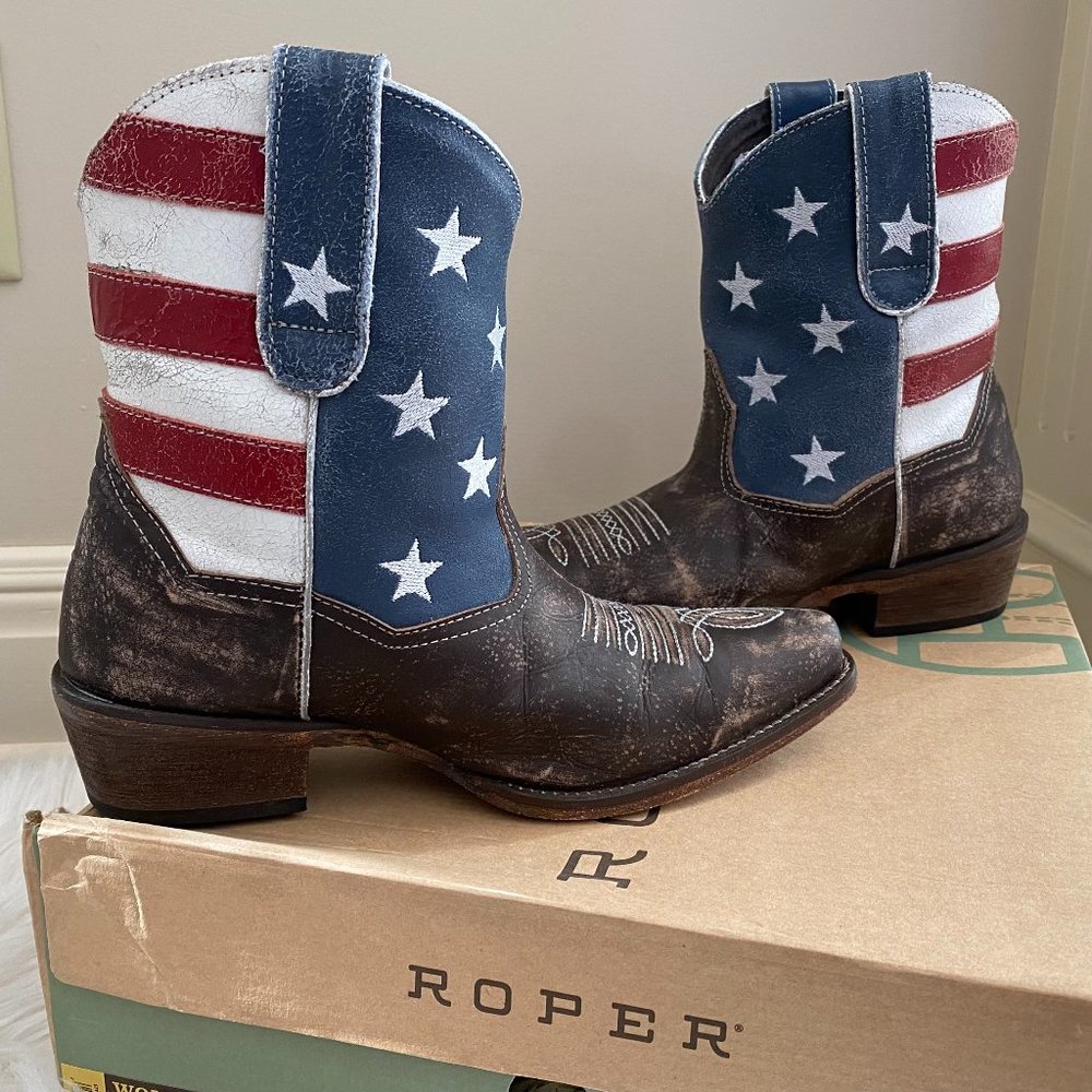 Roper Boots American Beauty Western Size 8